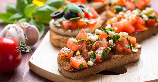healthy bruschetta made via meal delivery diets